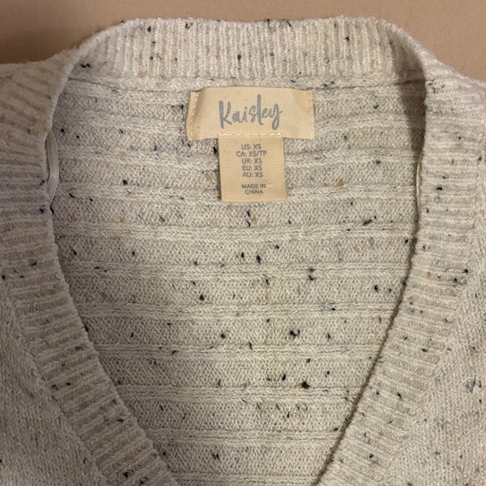 Women's Cream V-Neck Sweater